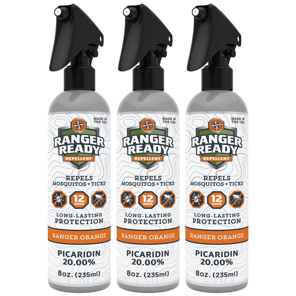 Ranger Ready Repellents orange-scent bottle with 20% Picaridin for full-body protection.