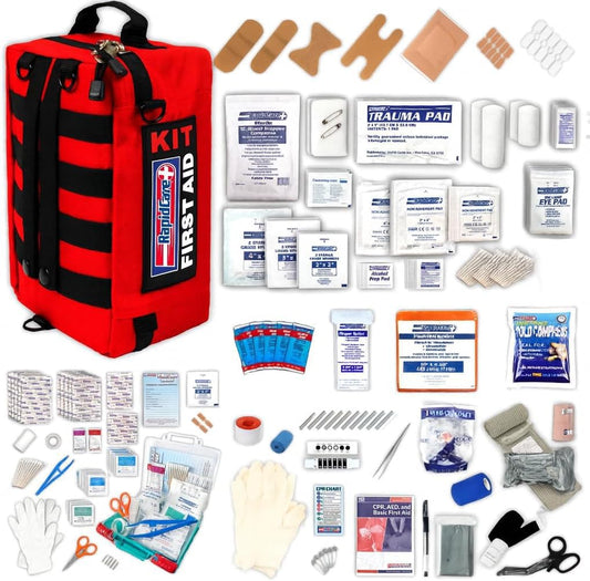 Rapid Care First Aid Kit color-coded compartments for quick access during emergencies.
