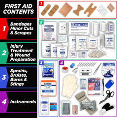 Rapid Care First Aid Kit bonus 95-piece travel pack fits car, backpack, or gym bag.