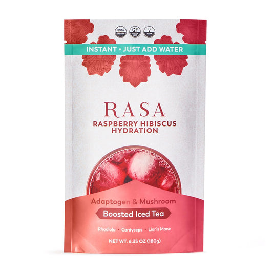 Rasa Raspberry Hibiscus Hydration bottle ready for a refreshing outdoor workout.