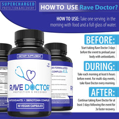 Rave Doctor vegan capsules ready for travel and festival use