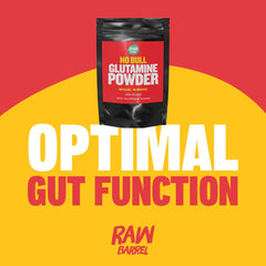 Raw Barrel No Bull L-Glutamine scoop for precise pre- or post-workout use.