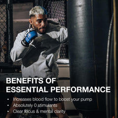 RAW Essential Performance L-Citrulline close-up highlighting potential improved blood flow.