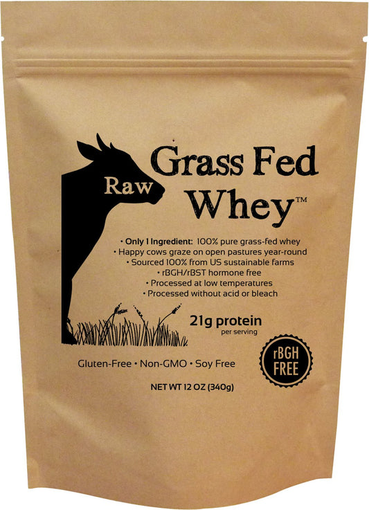 Raw Organic Whey jar front, pure protein for post-workout fueling.
