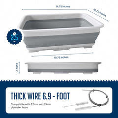 RawRock collapsible wash basin expanded to 2.5 gallons for cleaning