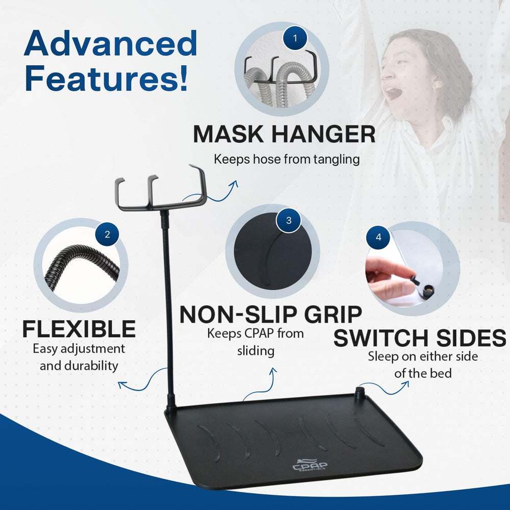 RawRock CPAP stand organizer keeps accessories together