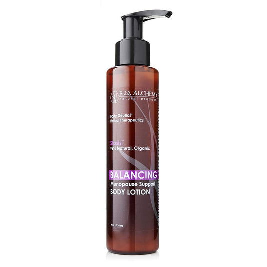 RD Alchemy balancing lotion bottle delivering lightweight hydration for dry skin