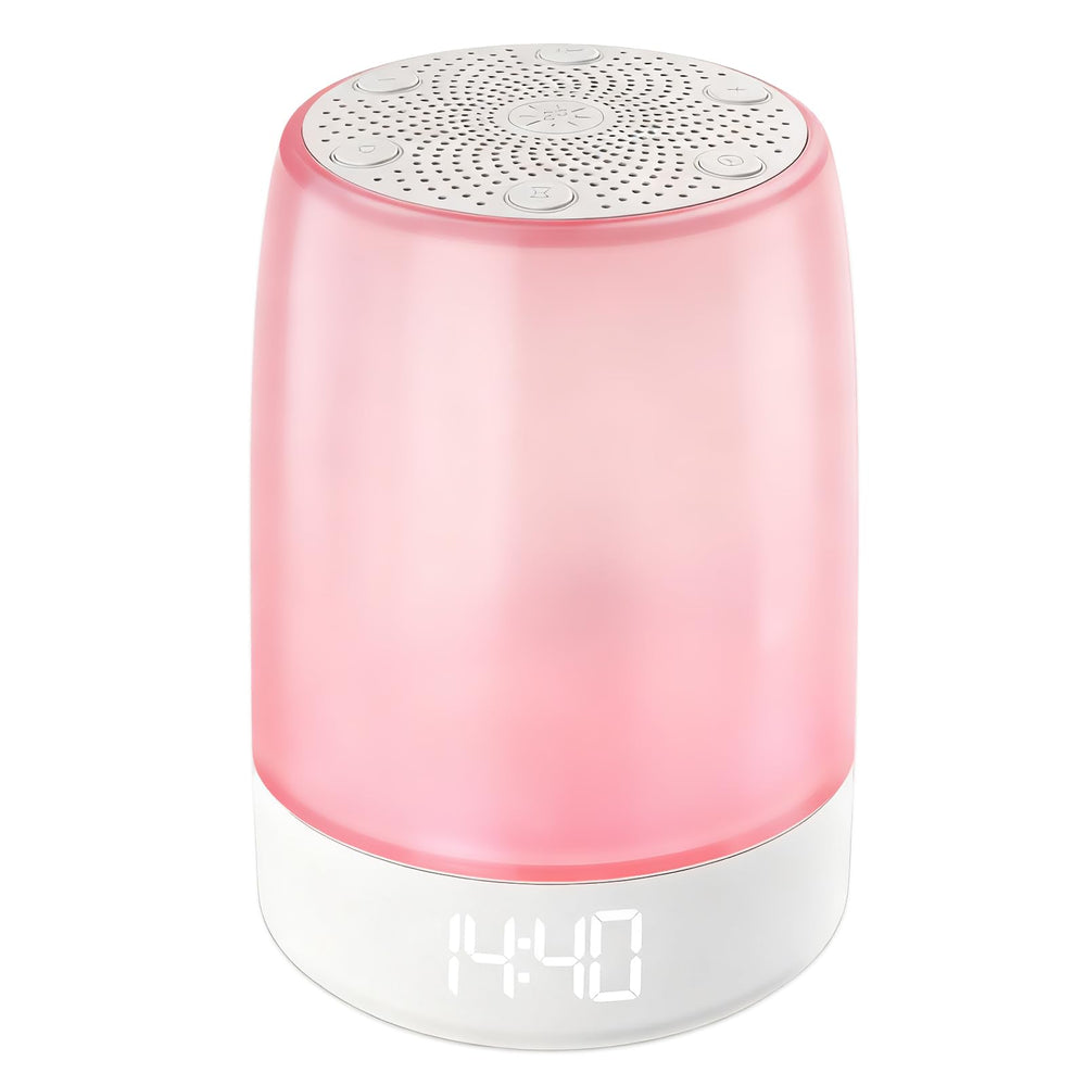 Reajoy white noise machine alarm clock front view for peaceful sleep