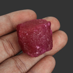 REAL-GEMS red ruby rough stone ready for tumbling and basic lapidary.