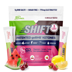 Real Ketones BHB drink packets for on‑the‑go ketosis support and hydration.
