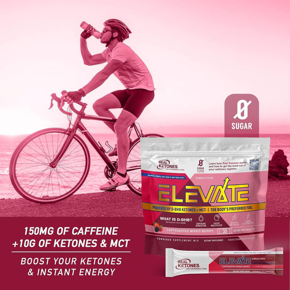 Real Ketones glass with mixed berry mix demonstrating easy, refreshing hydration.