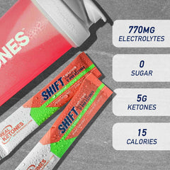 Real Ketones Watermelon flavor label close-up highlighting sugar-free hydration.