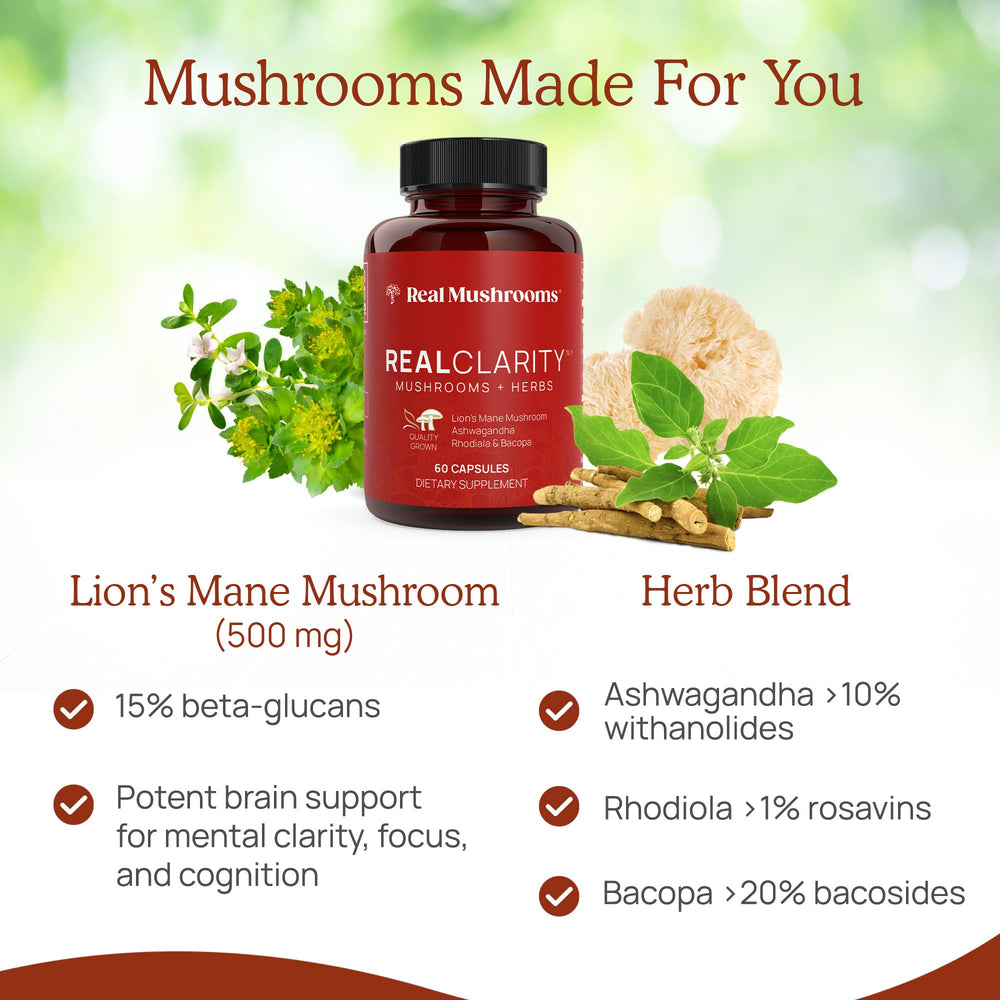 Ingredients layout on RealClarity box highlighting beta-glucans.