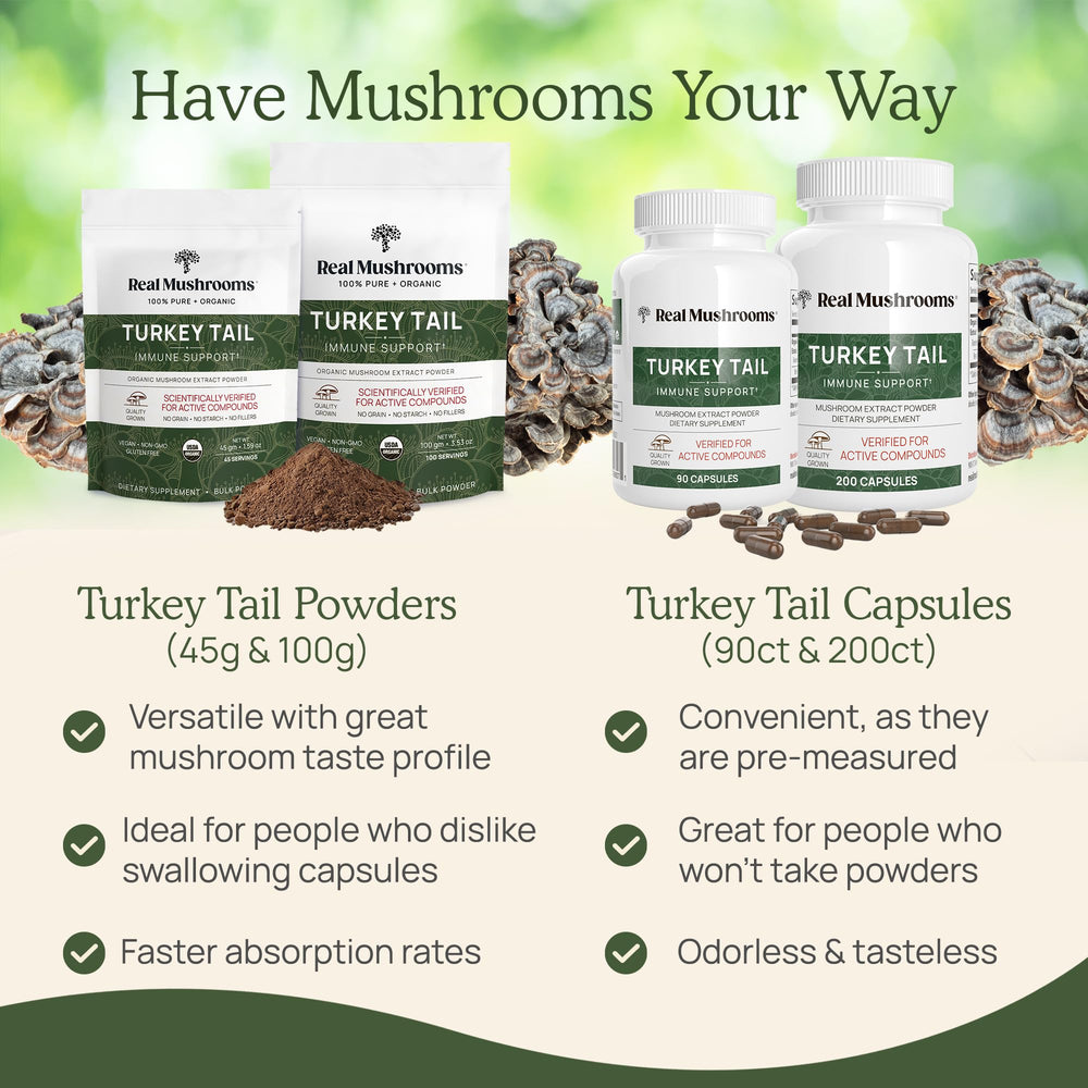 Real Mushrooms Turkey Tail powder dissolves easily in coffee
