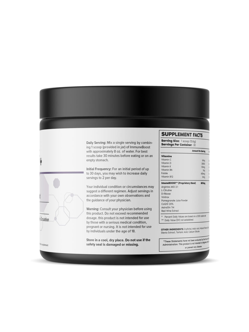 Real Science Nutrition Immune Boost Plus scoop dispensing for convenient daily dose