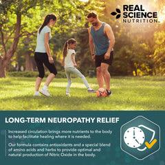 Label detail on Neuropathy Miracle emphasizing non-GMO and safety standards.