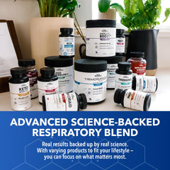 Real Science Nutrition Pulmonary Miracle bottle on table supporting daily lung health