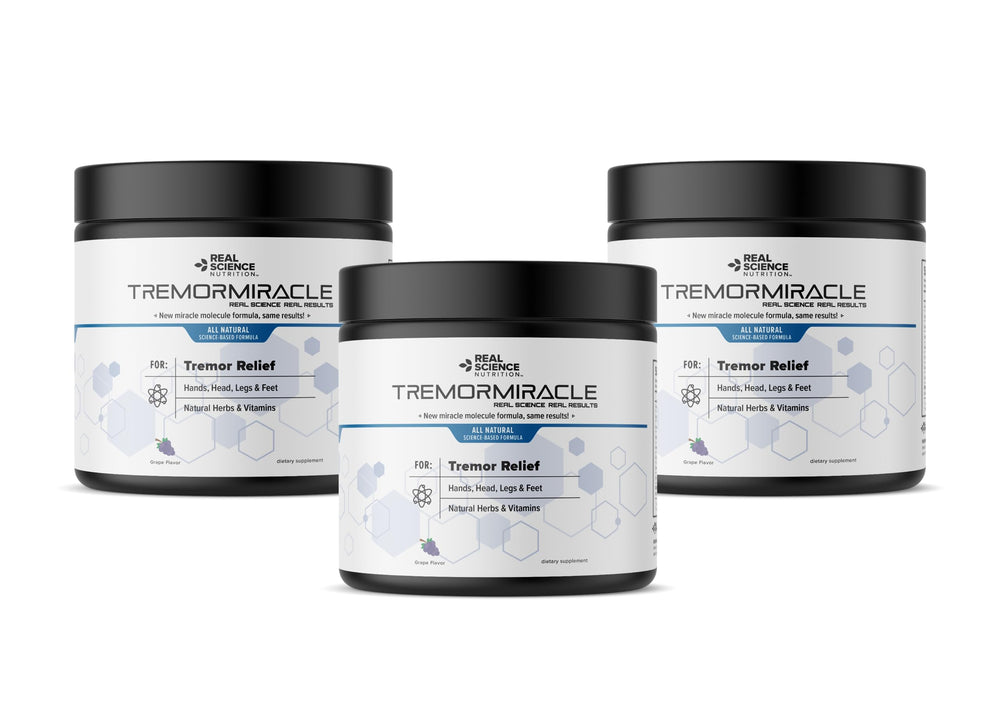 Real Science Nutrition Tremor Miracle bottle with grape flavor for easy daily use