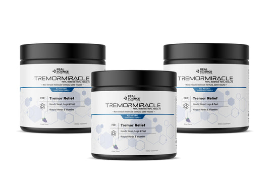 Real Science Nutrition Tremor Miracle bottle with grape flavor for easy daily use