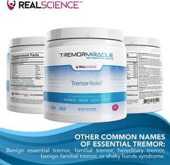 Real Science Nutrition Tremor Miracle powder poured into a glass of grape mix