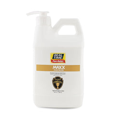 Real Time Pain Relief MAXX 64oz bottle ready for fast topical relief