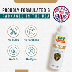 Real Time Pain Relief MAXX made in USA label emphasizing quality.