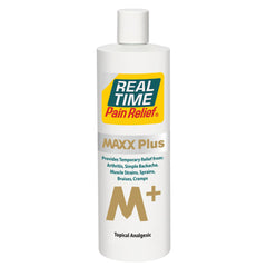 Real Time Pain Relief MAXX Plus bottle with hemp oil for targeted muscle and joint relief.