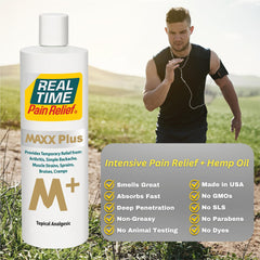 Cooling menthol note from MAXX Plus provides refreshing relief for sore areas.