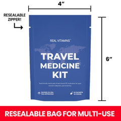 Real Vitamins travel kit TSA-approved packaging fits carry-ons.