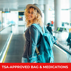 Real Vitamins Travel RX medi-meclizine pills enabling smoother journeys.