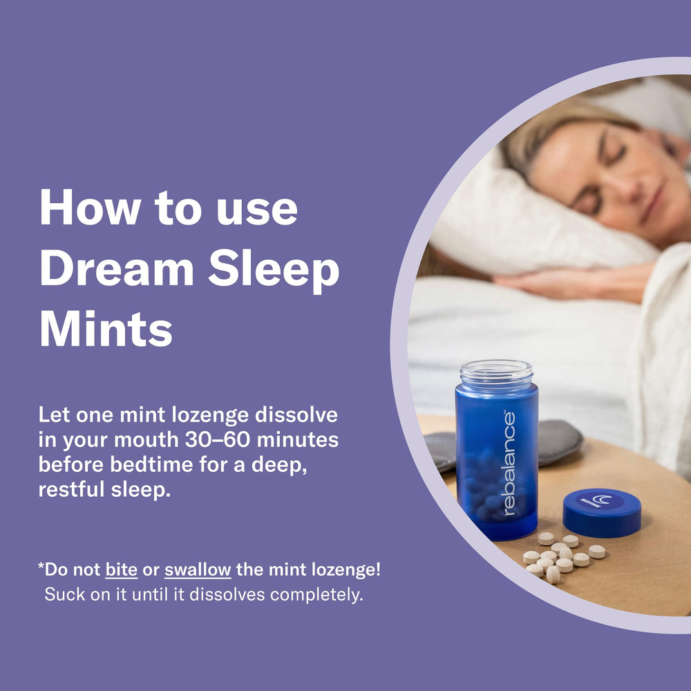 Mint swirl artwork on Dream lozenges conveys fresh flavor and quick dissolution.