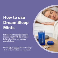 Mint swirl artwork on Dream lozenges conveys fresh flavor and quick dissolution.