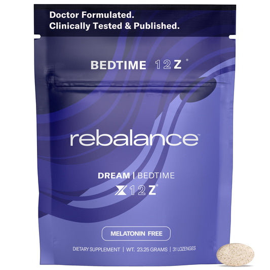 The Rebalance Dream packaging ready to help promote a restful night.
