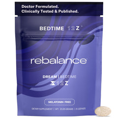 The Rebalance Dream packaging ready to help promote a restful night.