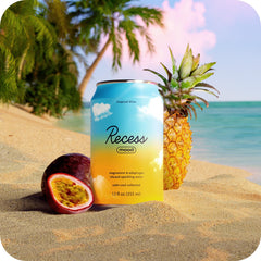 Recess Mood Magnesium Adaptogen Drink ingredients closeup highlights magnesium L-threonate and lemon balm.