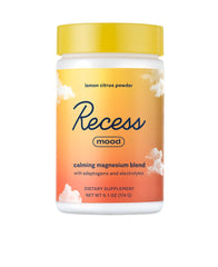 Recess Mood Powder lemon citrus tub front promotes calm during daily routine