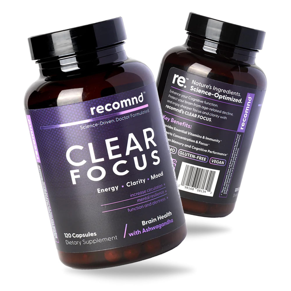 recomnd Clear Focus bottle for daily memory and focus support.