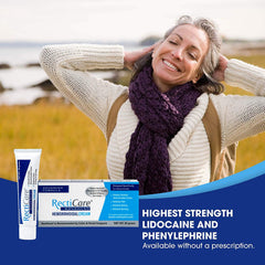 RectiCare Advanced with lidocaine demonstrates fast numbing of irritated tissue.