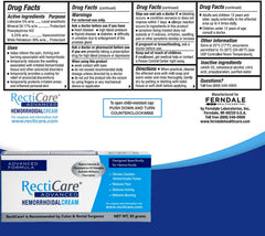 RectiCare Advanced cream being applied for soothing, temporary relief of discomfort.