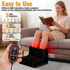 Red Light Therapy for Feet illustrating a 15–30 minute timer