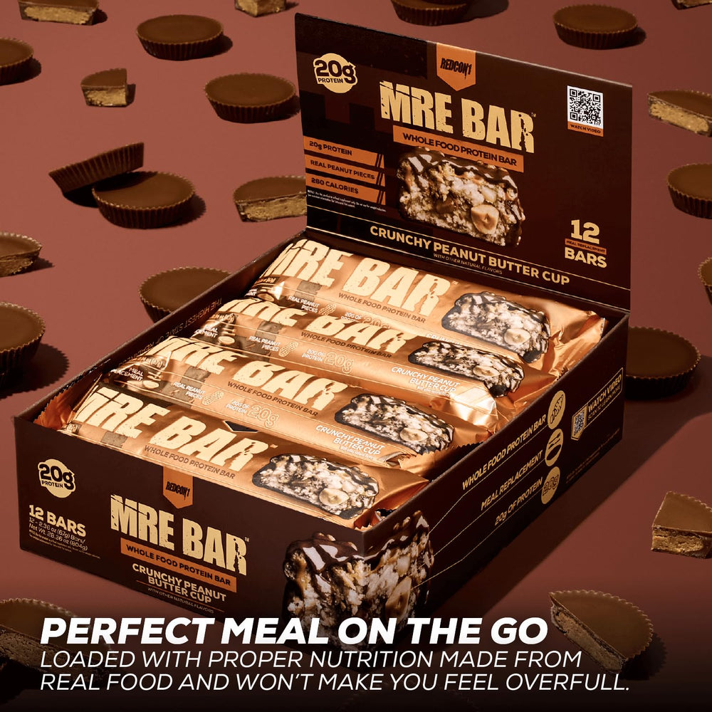 Redcon1 MRE Bar German Chocolate Cake pack, pocket-friendly snack option.