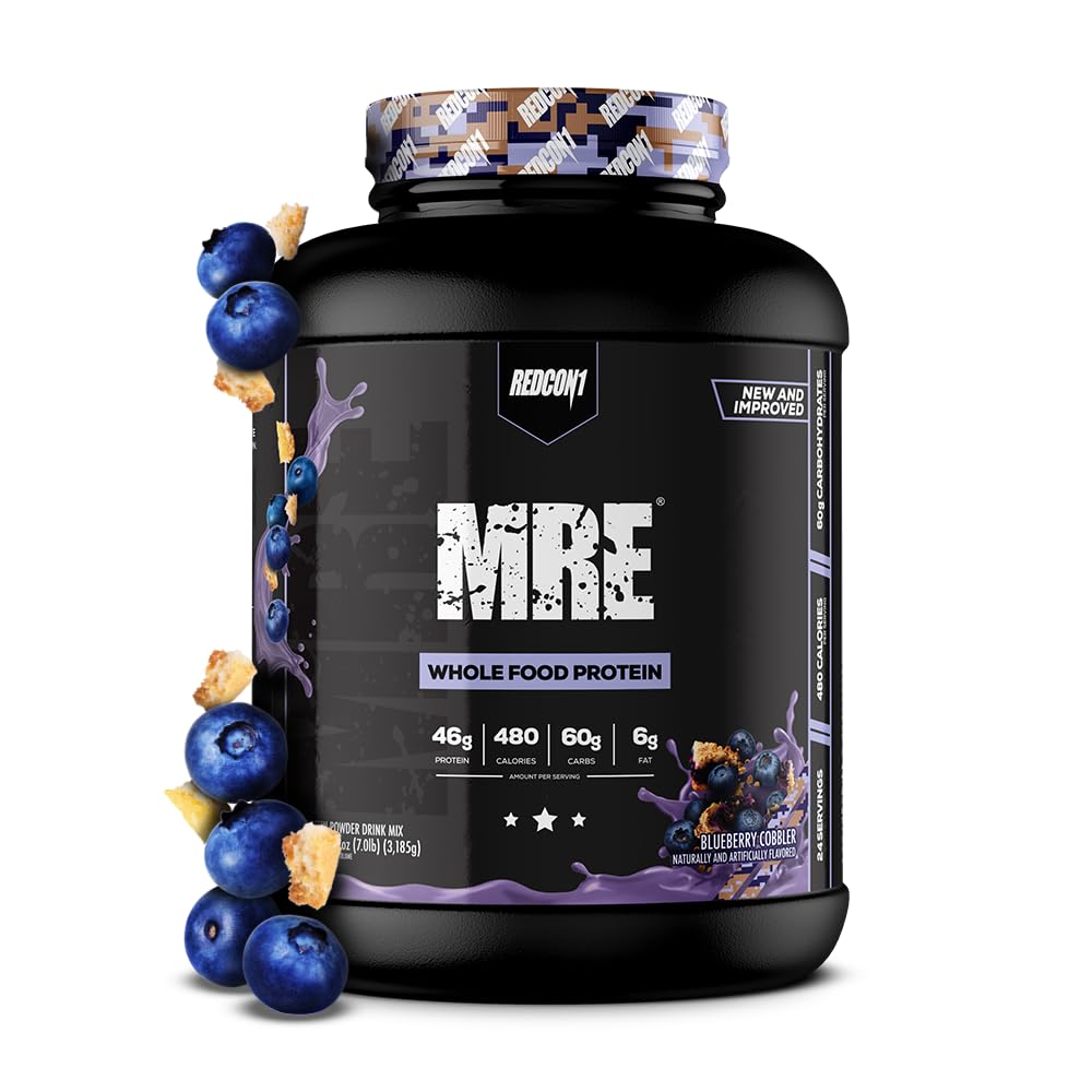 Redcon1 MRE Blueberry Cobbler bottle for convenient meal replacement on the go