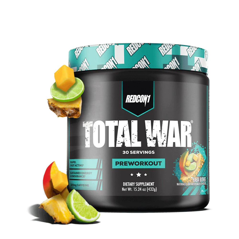 REDCON1 Total War Baja Bomb powder scoop for fast workout energy.