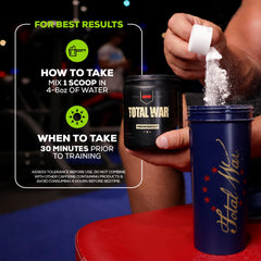 REDCON1 Total War grape label close-up emphasizing nitric oxide ingredients