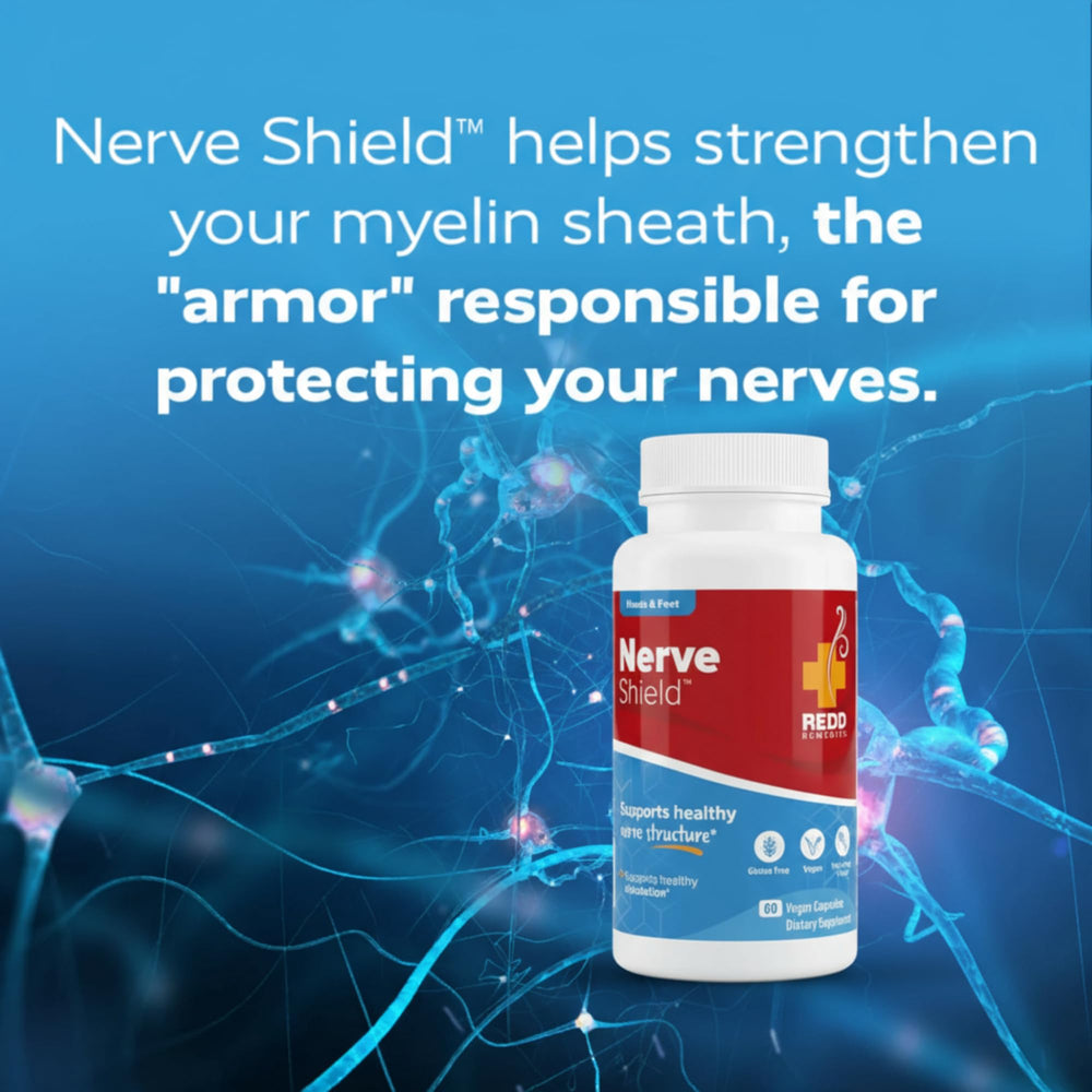 Redd Remedies Nerve Shield gluten-free vegetarian formulation highlighted