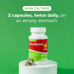 Mucus thinning action concept with SinuZyme packaging in view.