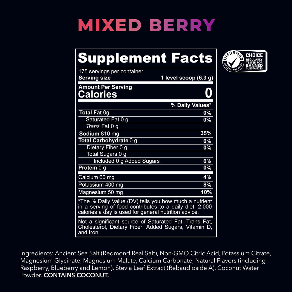 REDMOND Re-Lyte Mixed Berry bottle ready for post-run hydration
