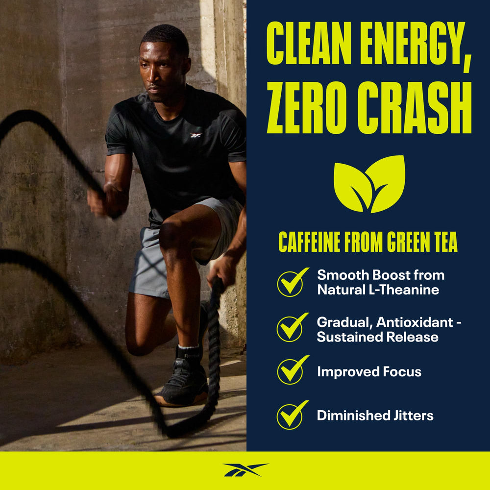 Reebok REEenergize athlete-training image highlights enhanced focus and stamina.