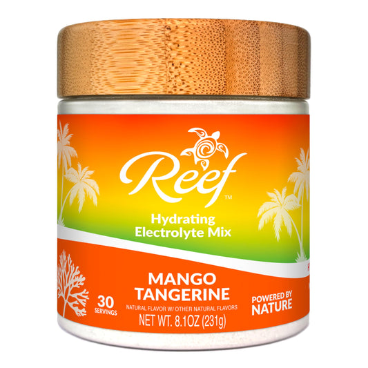 Reef Replenish mango-tangerine bottle for hydration during workouts