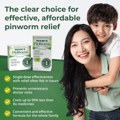 Banana-flavored Reese's Pinworm bottle is kid-friendly.